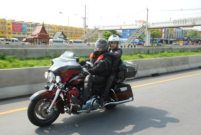 Lars Olof Kanngard on Harley bike trip